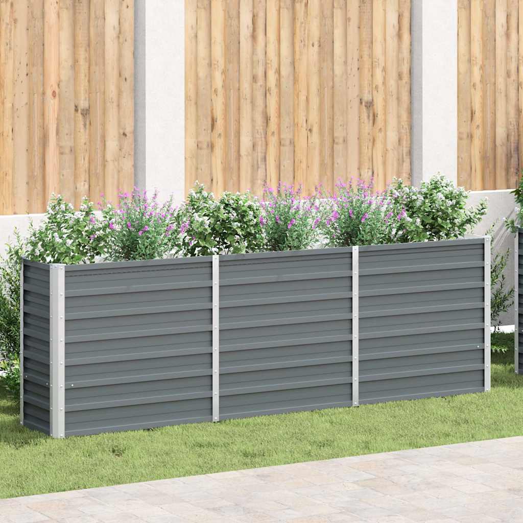 Hochbeet Verzinkter Stahl 240x40x77 cm Grau