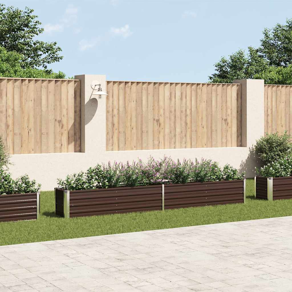 Garten-Hochbeet Verzinkter Stahl 320×40×45 cm Braun