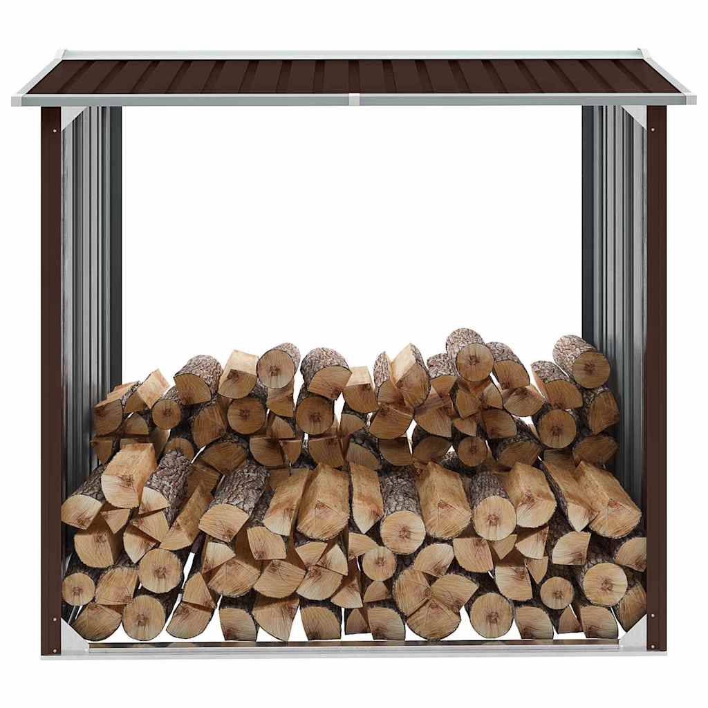 Brennholzlager Verzinkter Stahl 172x91x154 cm Braun