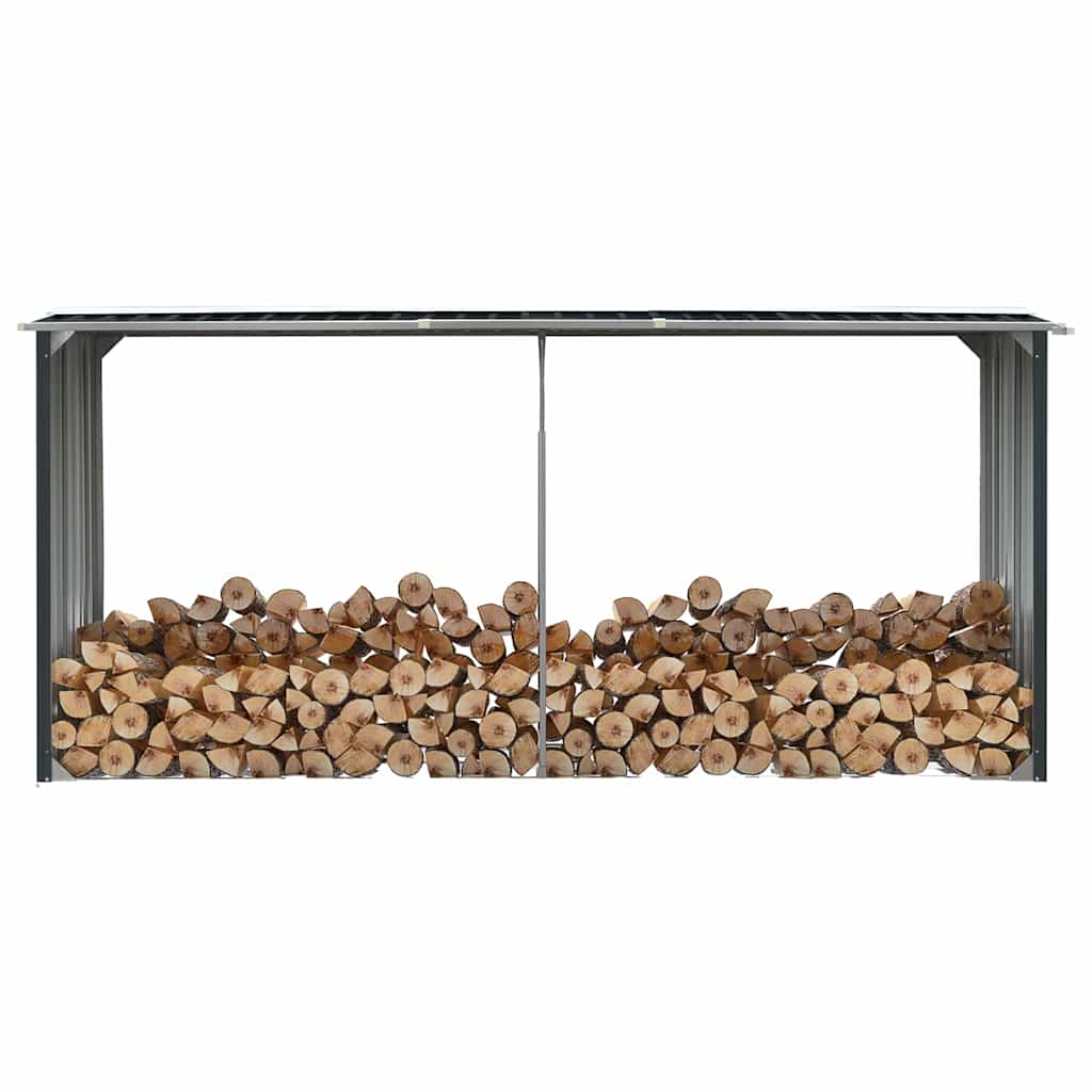 Brennholzlager Verzinkter Stahl 330 x 92 x 153 cm Anthrazit