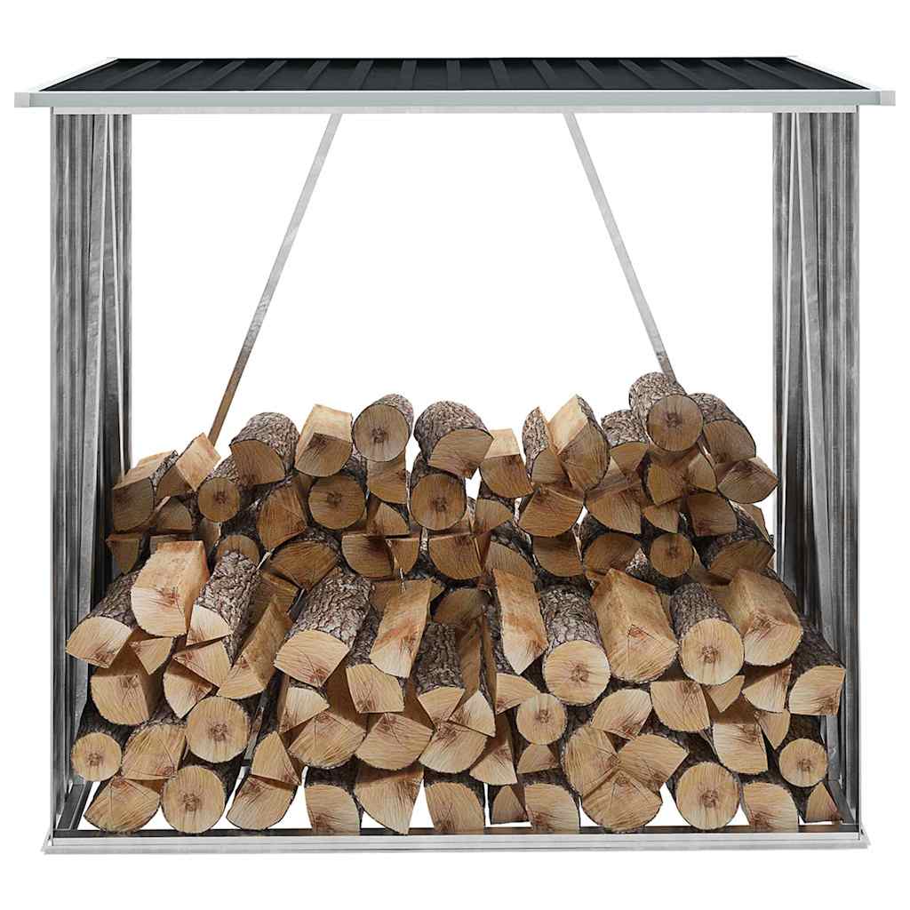Brennholzlager Verzinkter Stahl 163 x 83 x 154 cm Anthrazit