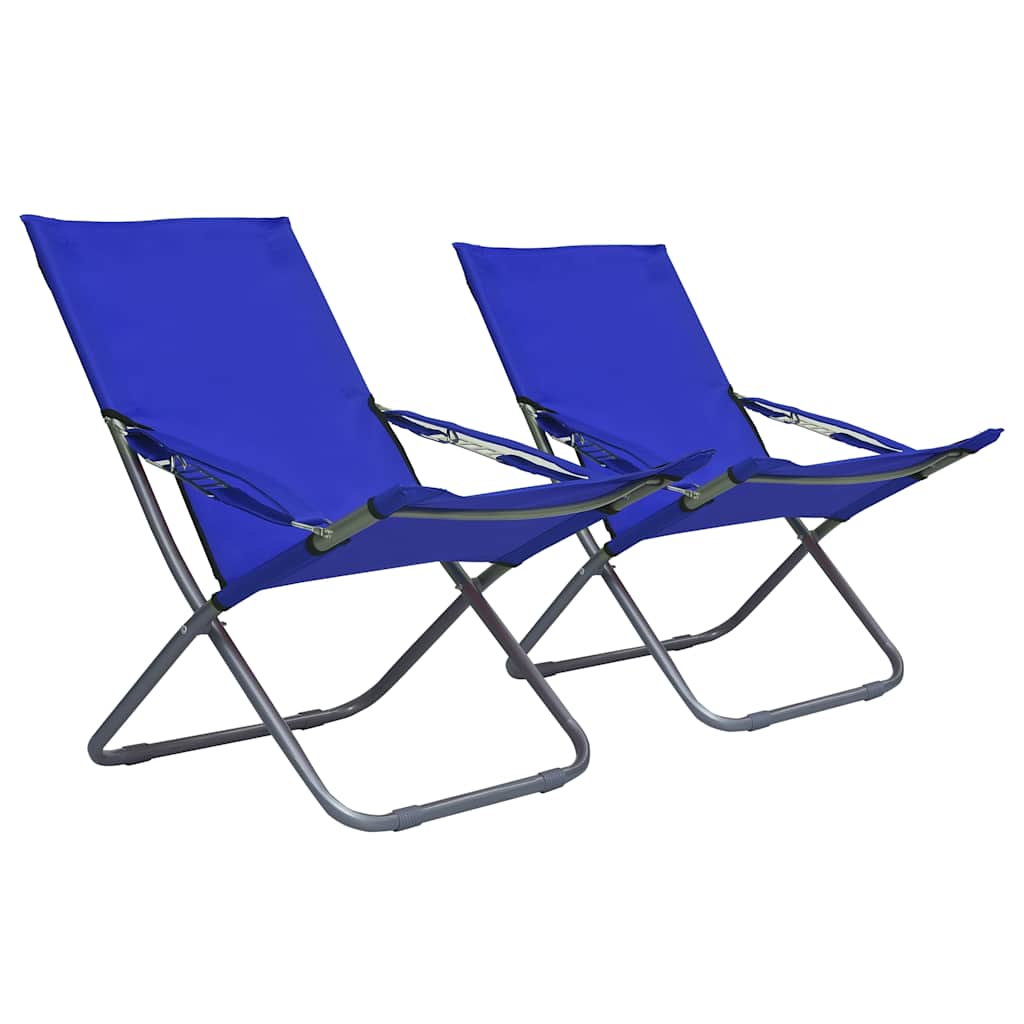 Klappstühle, 2 Stück, Stoff, blau