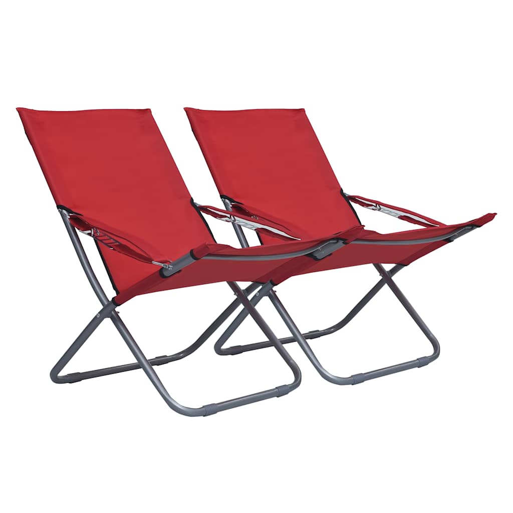 Klappstühle, 2 Stück, Stoff, Rot
