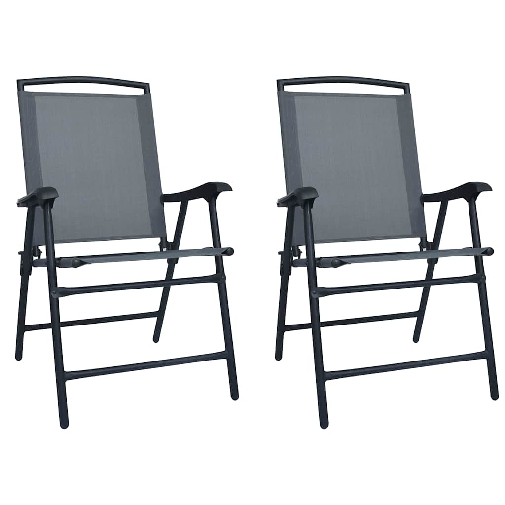 Klappstühle, 2 Stück, Textilene Grau