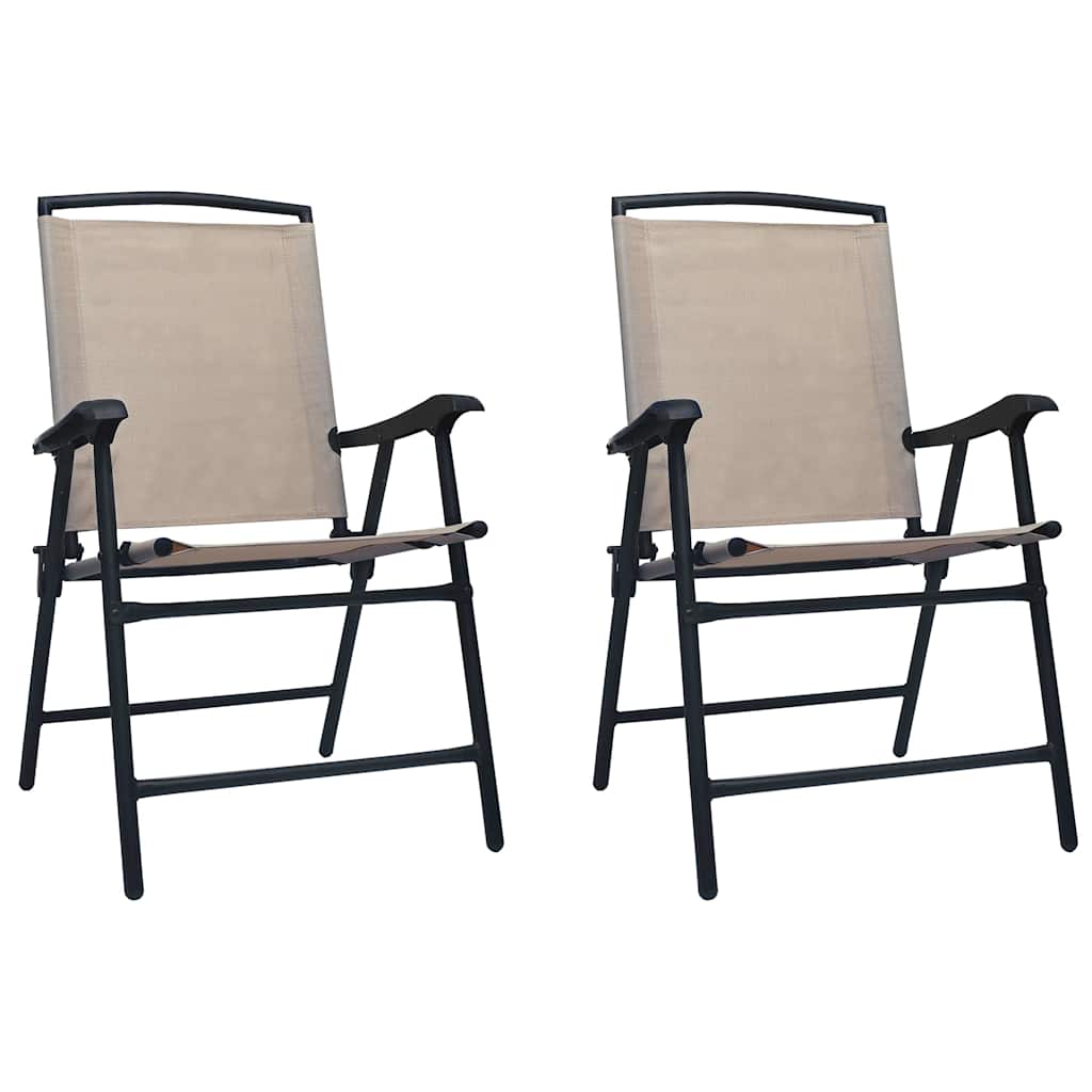 Klappstühle, 2 Stück, Textilene Taupe