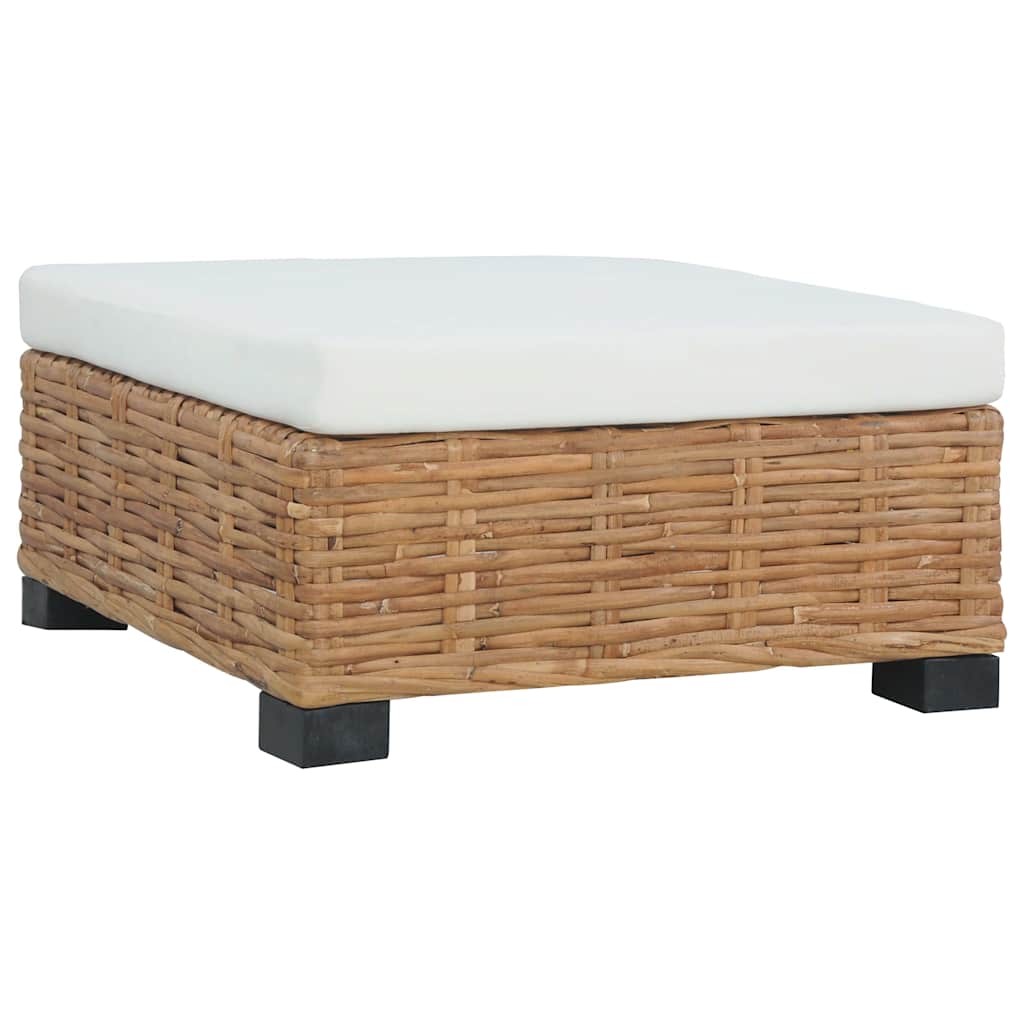 Fußhocker mit Kissen Natürliches Rattan