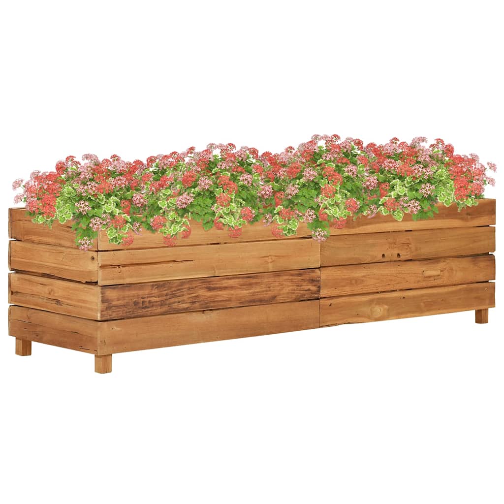 Hochbeet 150x40x38 cm Teak Altholz und Stahl