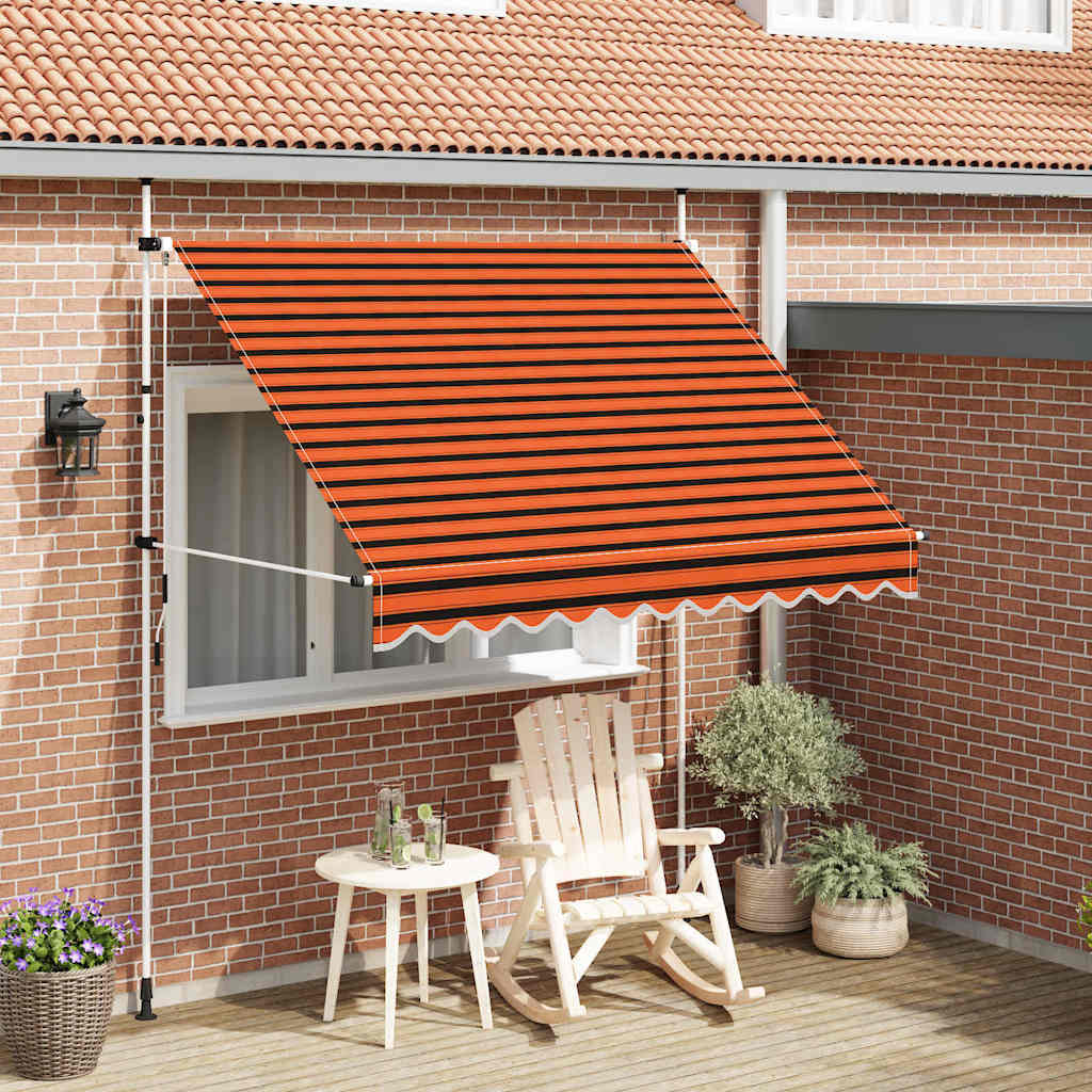 Einziehbare Markise Handbetrieben 250 cm Orange und Braun