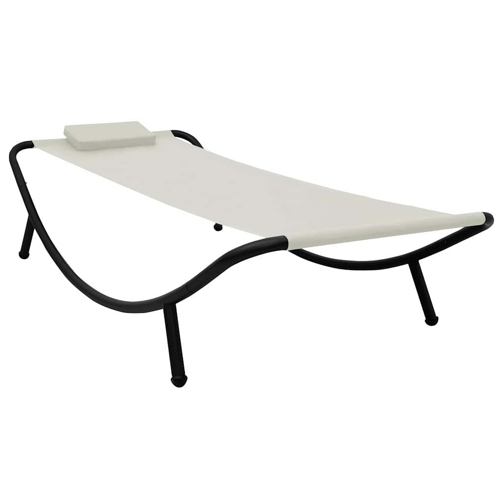 Gartenbett Creme 200x90 cm Stahl