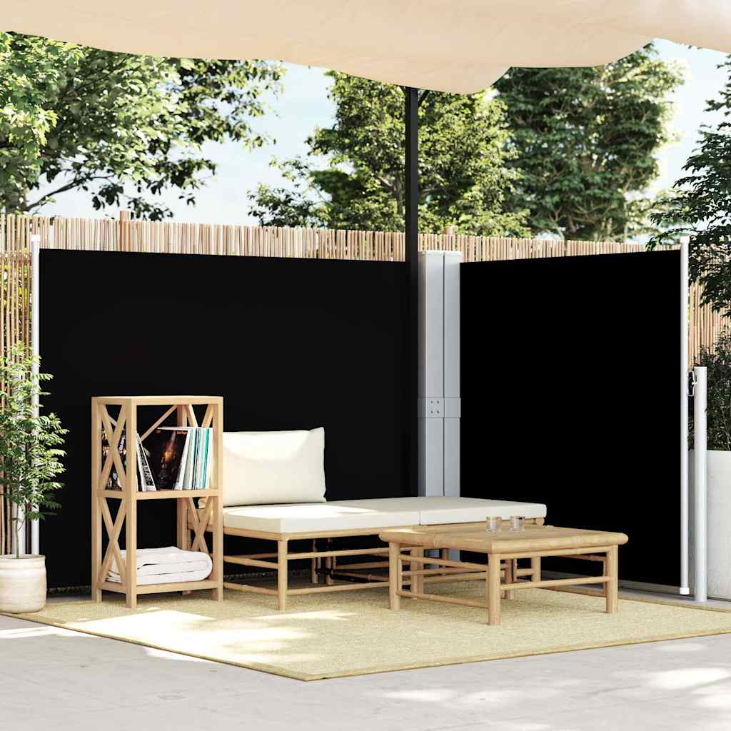 Ausziehbare Seitenmarkise Schwarz 140 x 600 cm