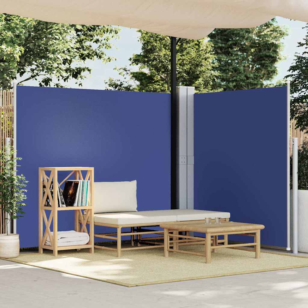 Ausziehbare Seitenmarkise Blau 160 x 600 cm