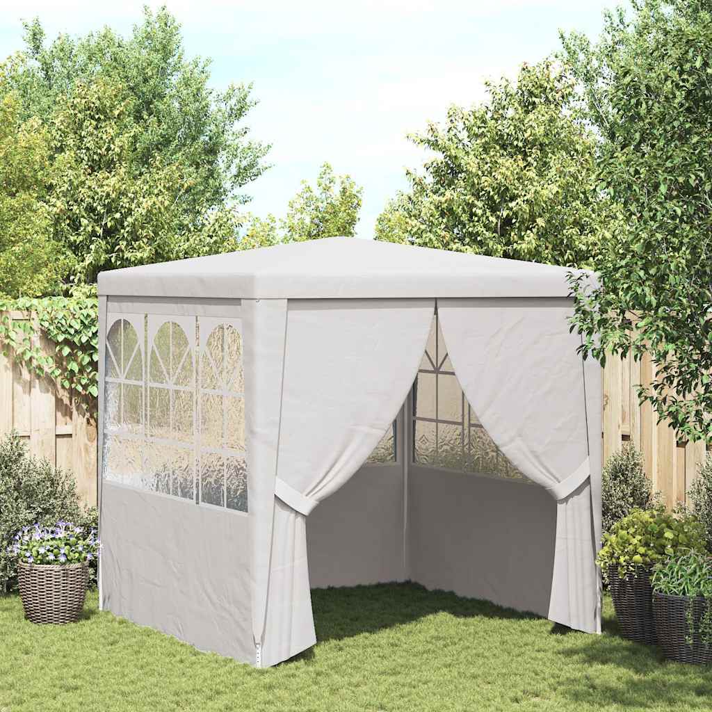 Profi-Partyzelt mit Seitenwänden 2,5x2,5 m Weiß 90 g/m²