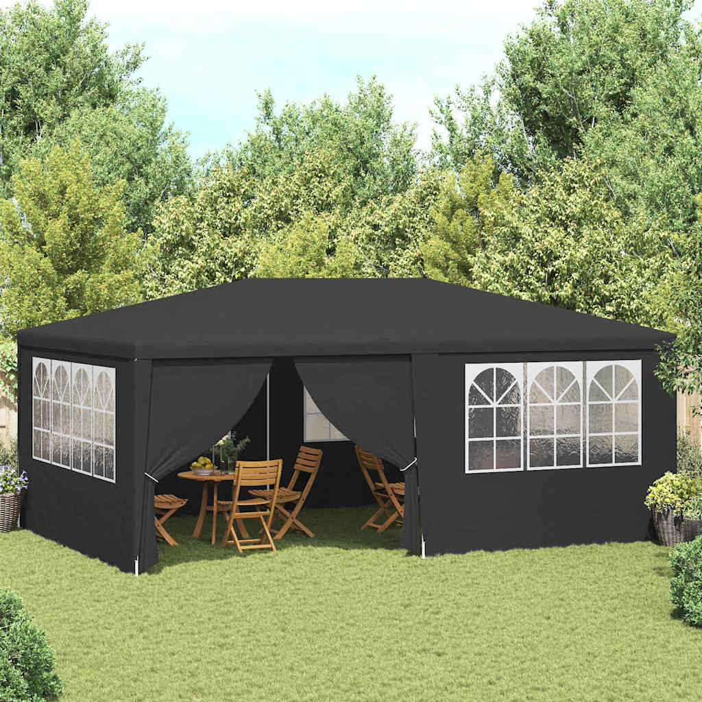 Profi-Partyzelt mit Seitenwänden 4×6 m Anthrazit 90 g/m²