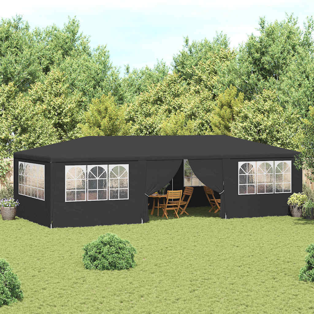 Profi-Partyzelt mit Seitenwänden 4×9 m Anthrazit 90 g/m²