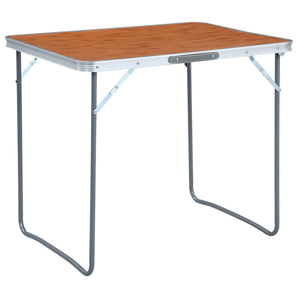 Klappbarer Campingtisch mit Metallrahmen 80 x 60 cm