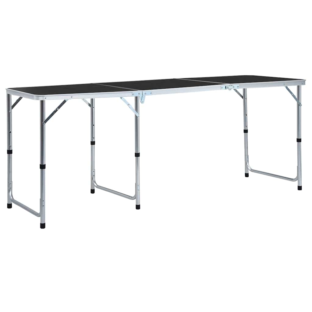 Klappbarer Campingtisch Grau Aluminium 180 x 60 cm
