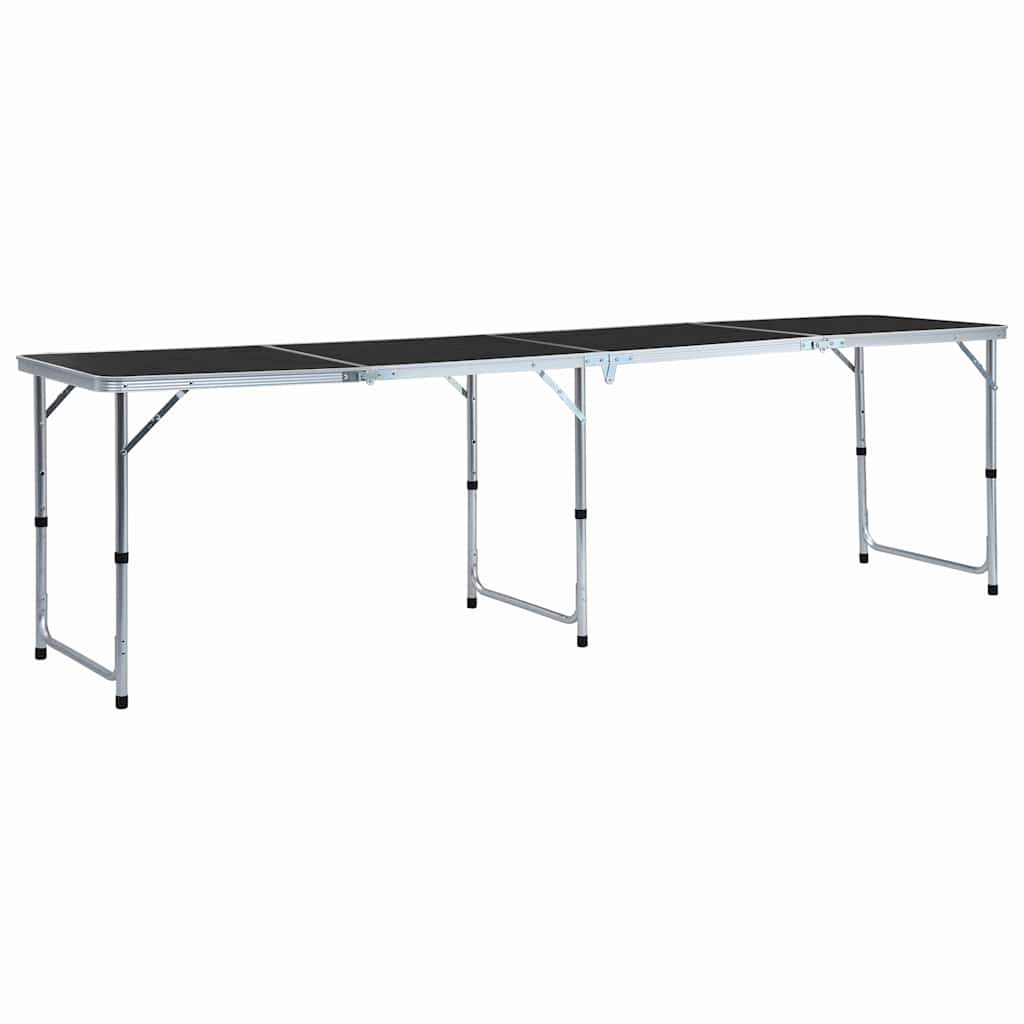 Klappbarer Campingtisch Grau Aluminium 240 x 60 cm