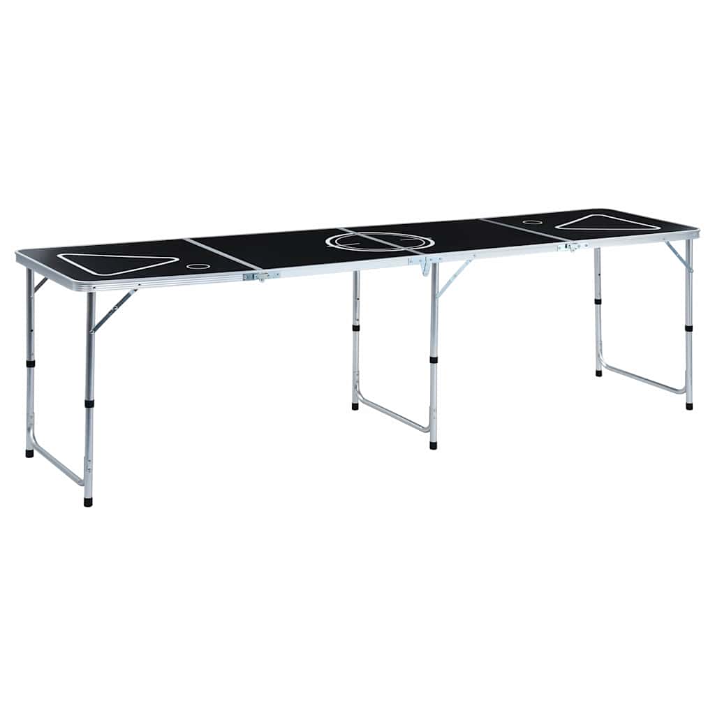 Klappbarer Bier-Pong-Tisch 240 cm Schwarz