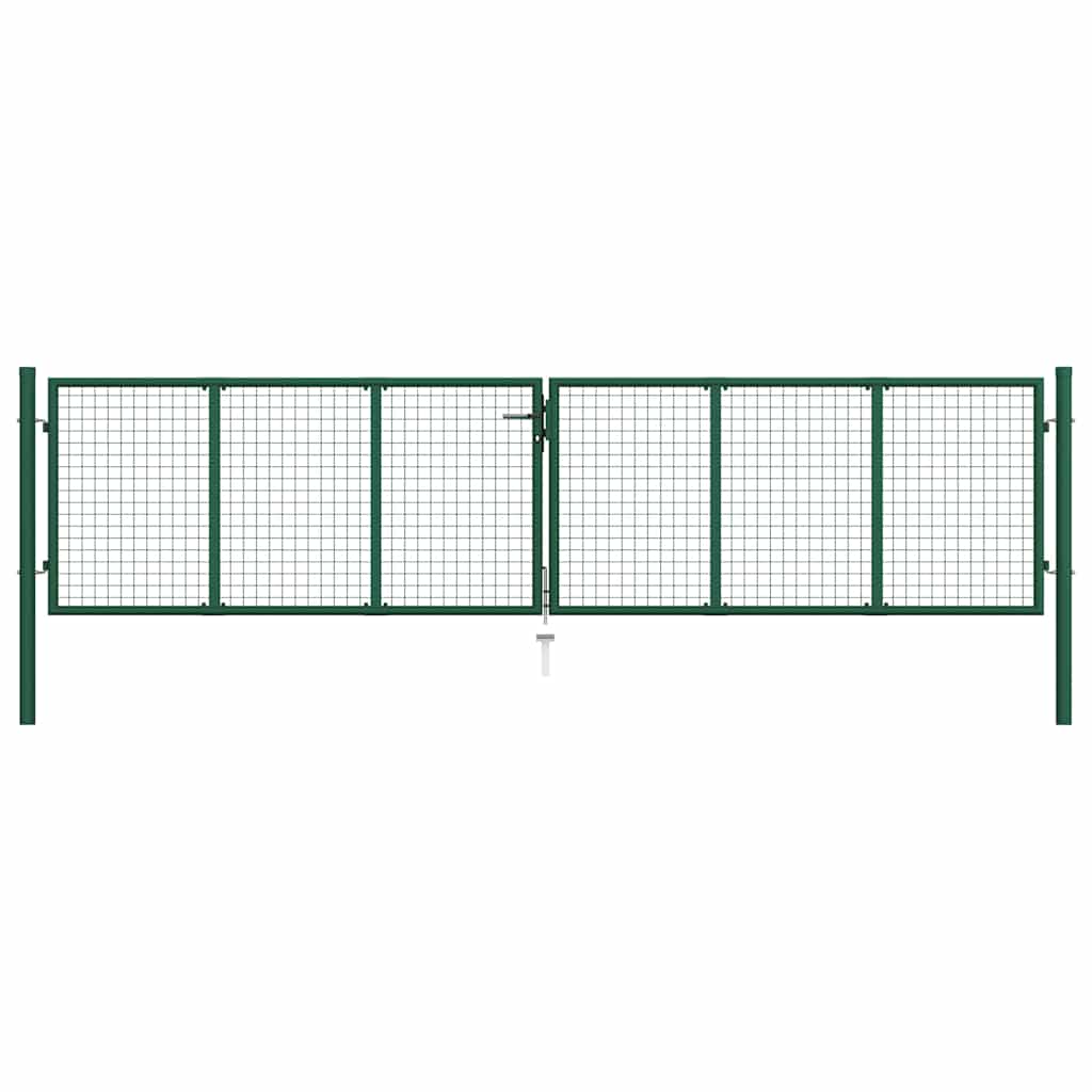 Maschen-Gartentor aus Stahl 400x100 cm Grün
