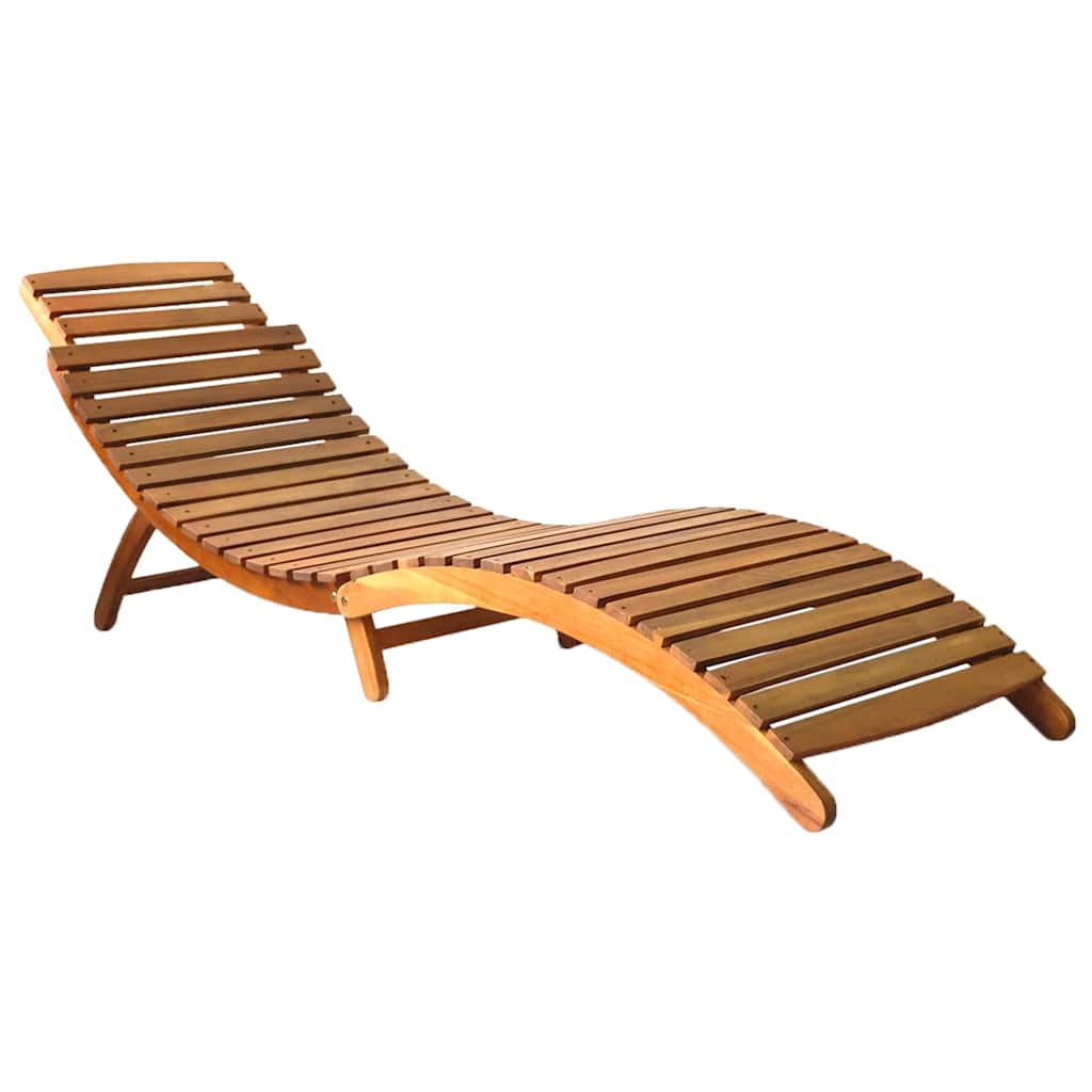 Sonnenliegen Massivholz Akazie Braun