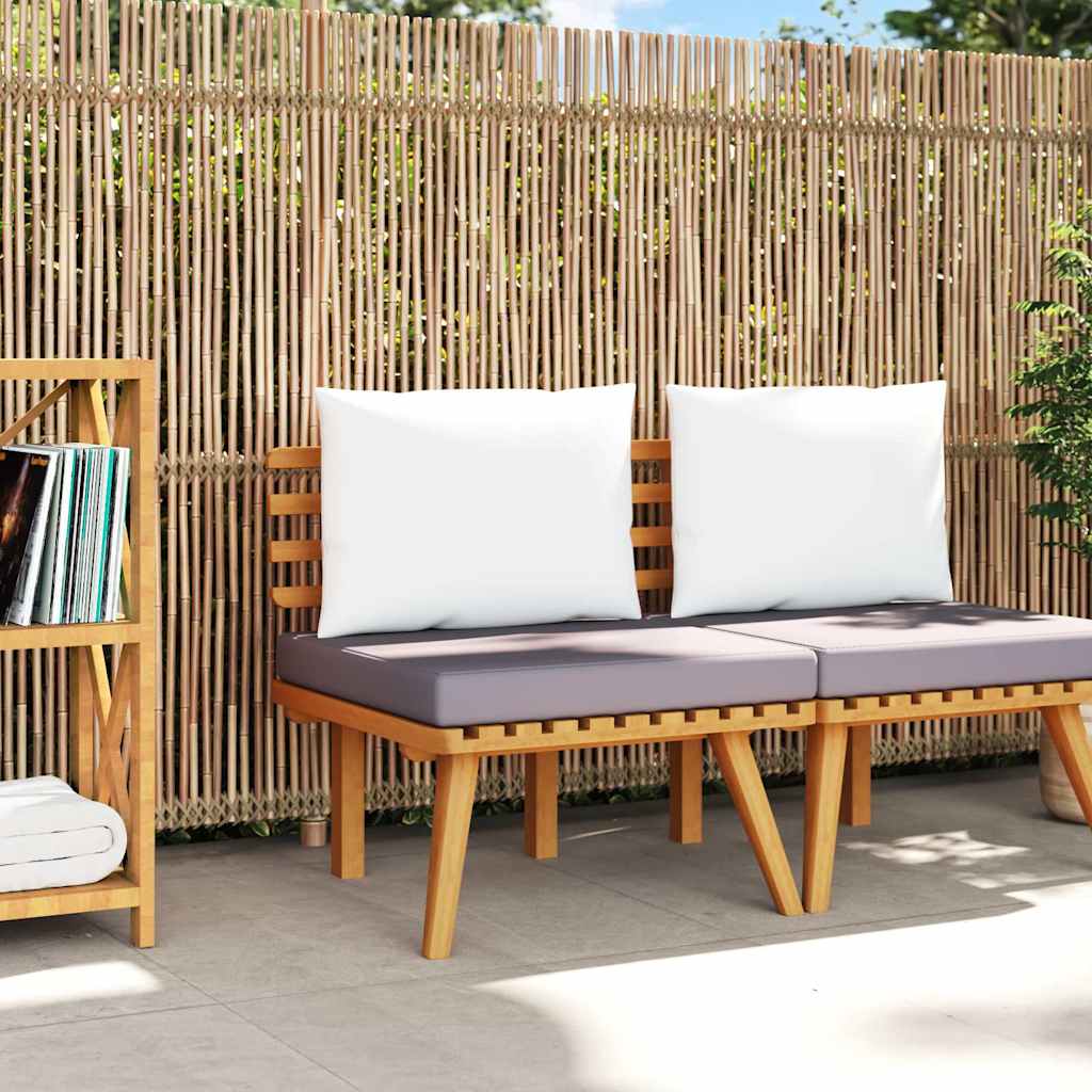 Gartenstuhl mit Kissen Massivholz Akazie
