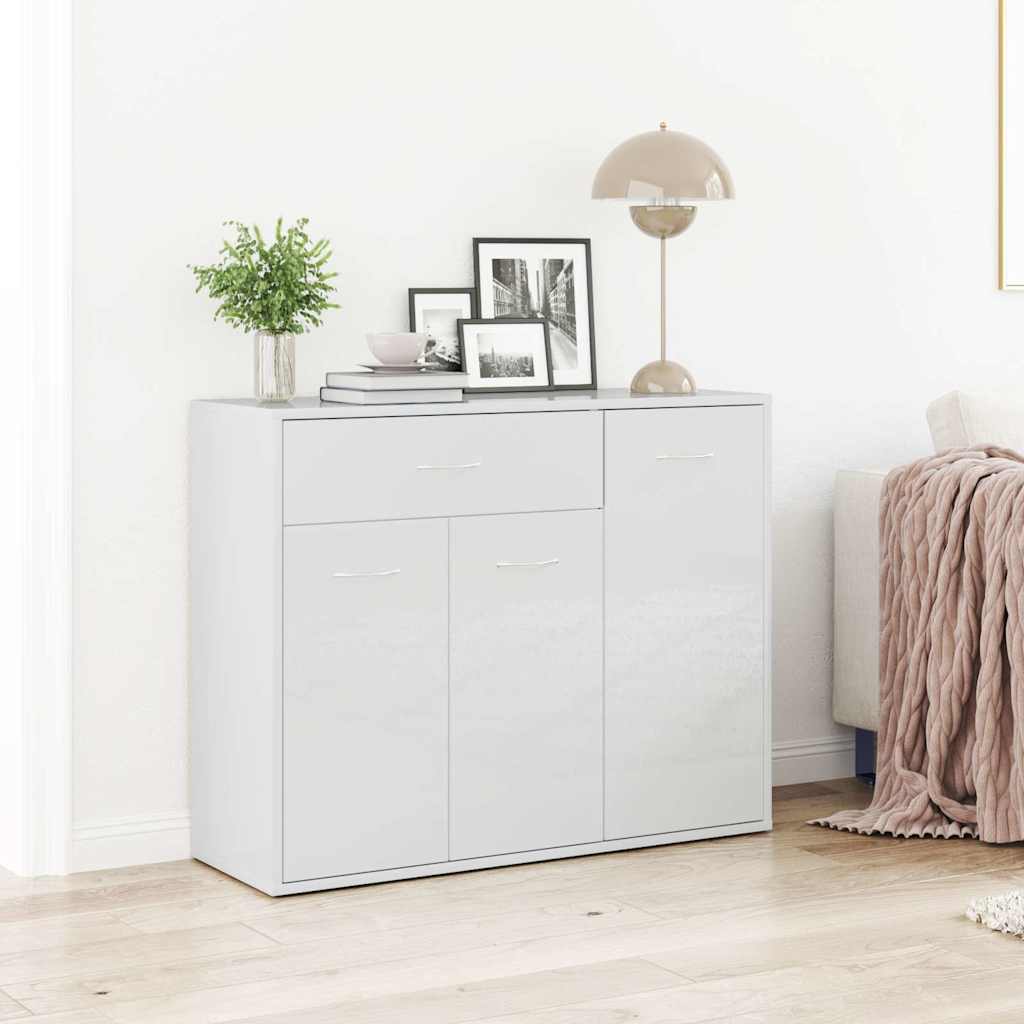 Sideboard Hochglanz-Weiß 88x30x70 cm Holzwerkstoff