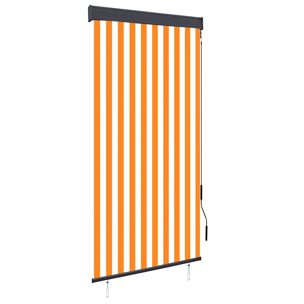 Außenrollo 100 x 250 cm Weiß und Orange