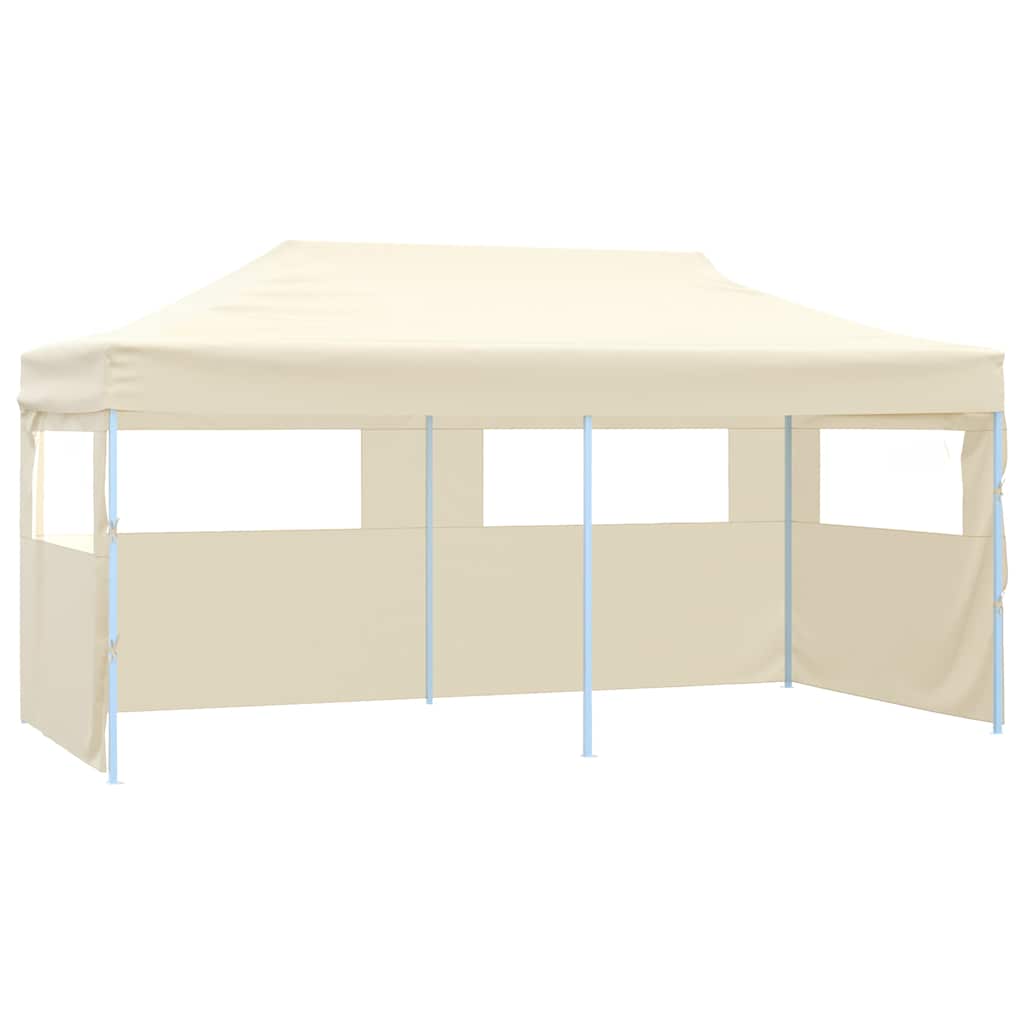Profi-Partyzelt Faltbar mit 4 Seitenwänden 3×6m Stahl Creme