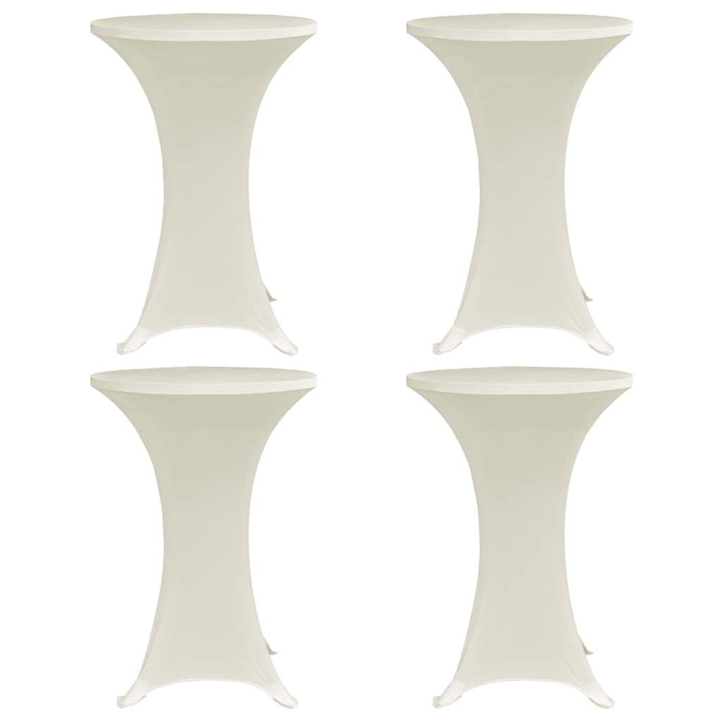 Stehtischhussen 4 Stk. Ø 70 cm Creme Stretch
