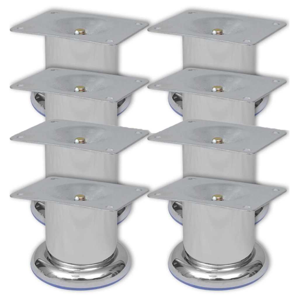 Runde Sofabeine 8 Stk. Chrom 60 mm