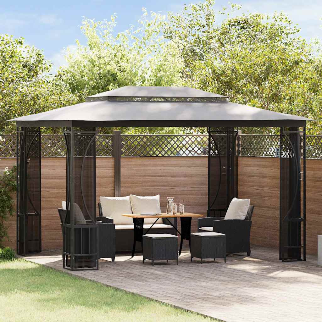 Pavillon mit Netz 300x400x265 cm Anthrazit