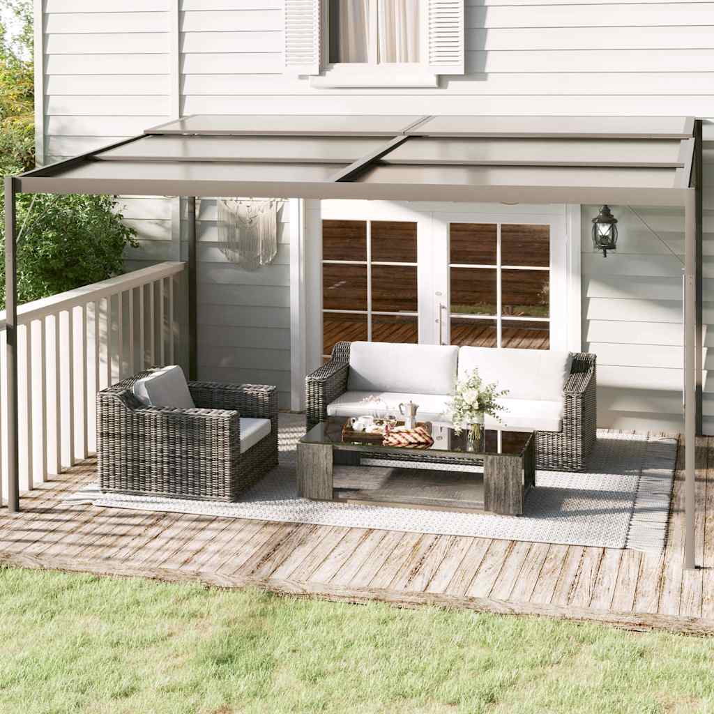 Pavillon mit Dach Anthrazit 4x3x2,5 m Aluminium und Stahl