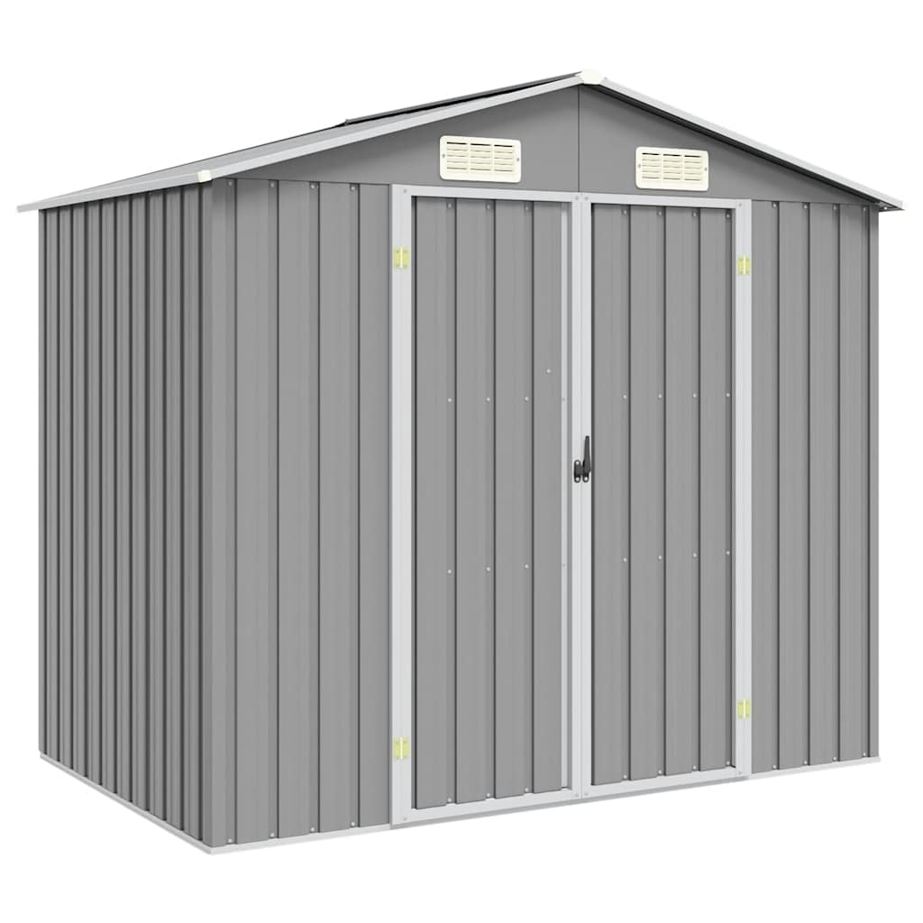 Gerätehaus Grau 205x129x183 cm Verzinkter Stahl