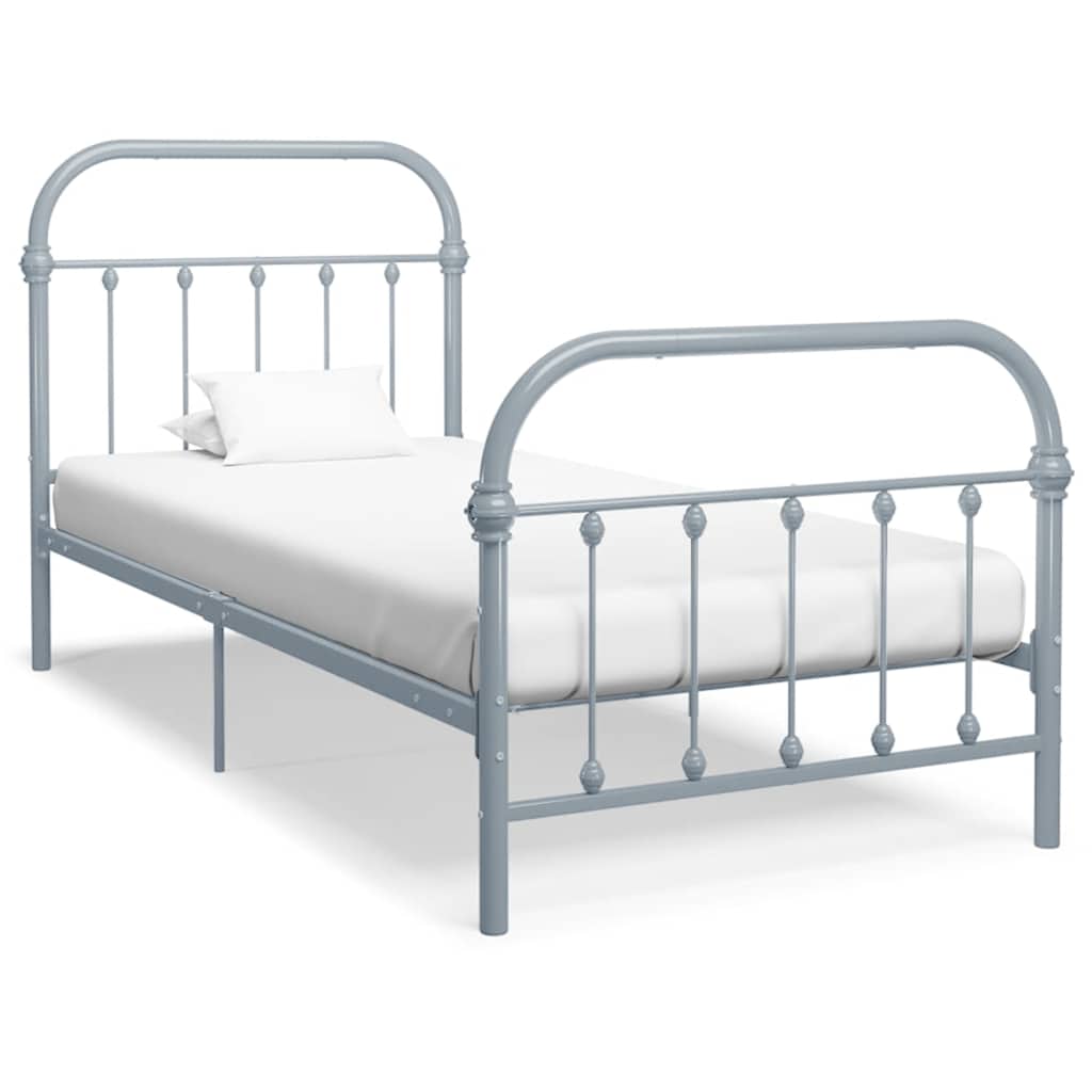 Bettgestell Grau Metall 90×200 cm