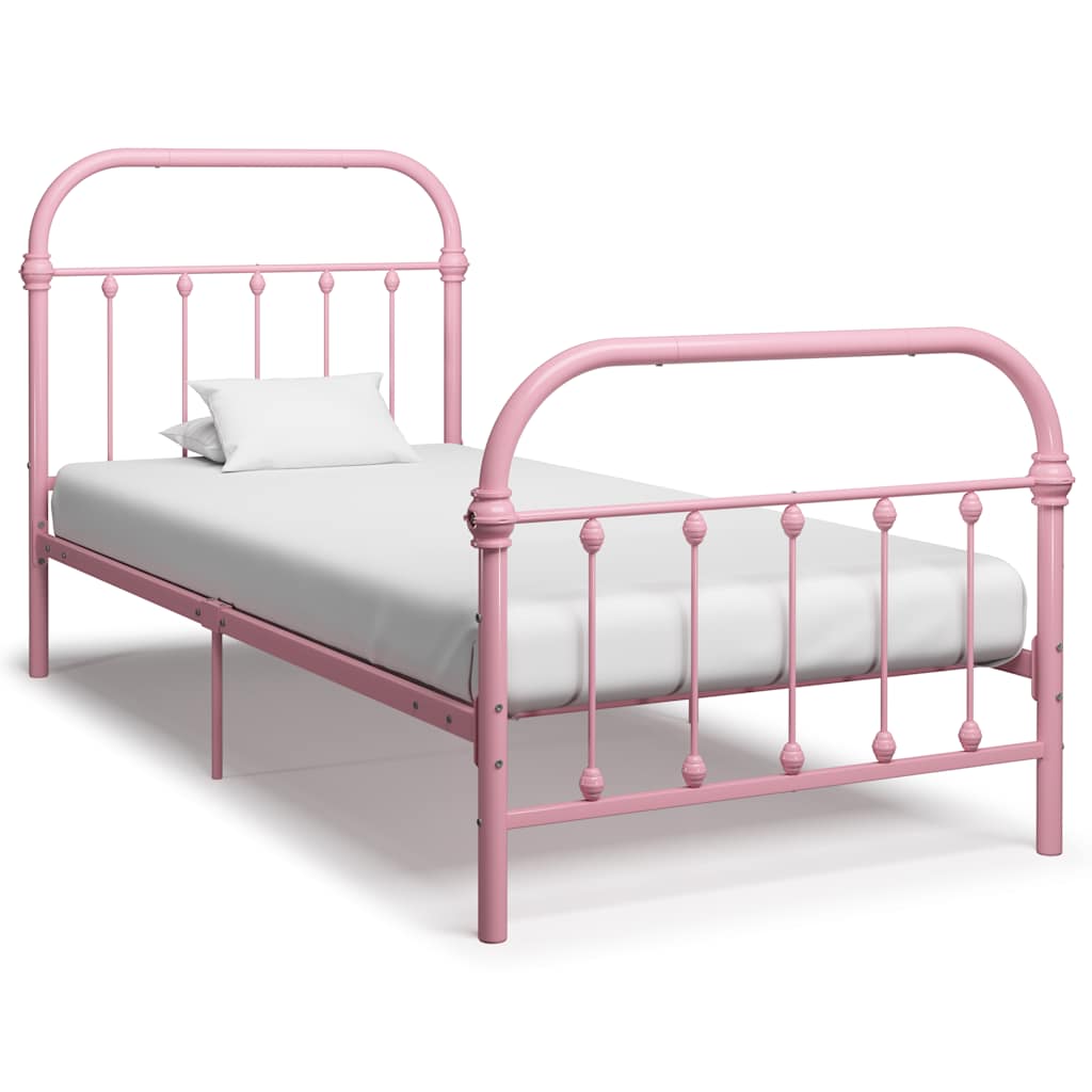 Bettgestell Rosa Metall 100 × 200 cm