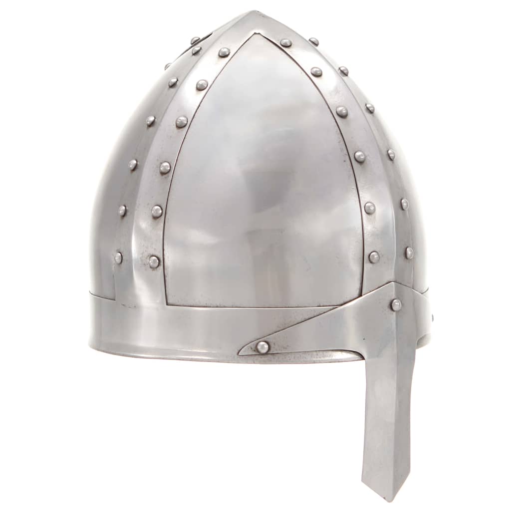 Mittelalterlicher Ritterhelm Antik Replik LARP Silbern Stahl
