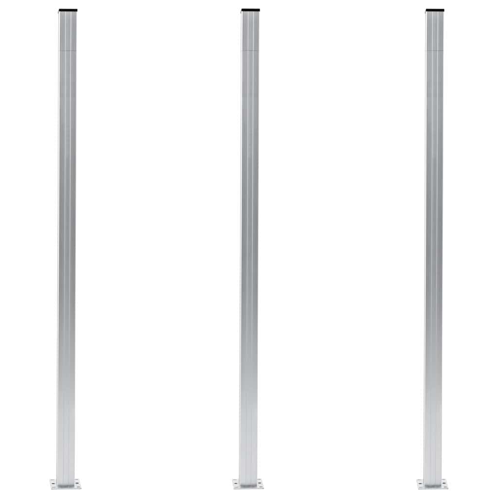 Zaunpfosten 3 Stk. Aluminium 185 cm