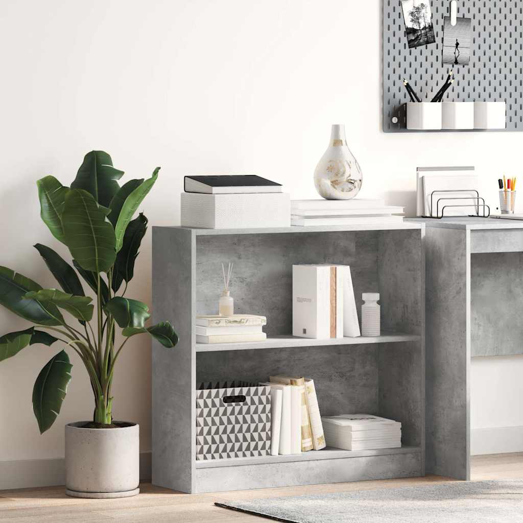 Bücherregal Betongrau 80x24x75 cm Holzwerkstoff