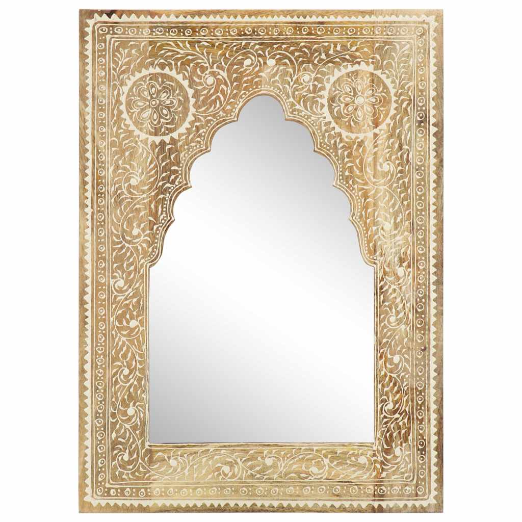 Spiegel Handbemalt 40 x 55 cm Massivholz Mango