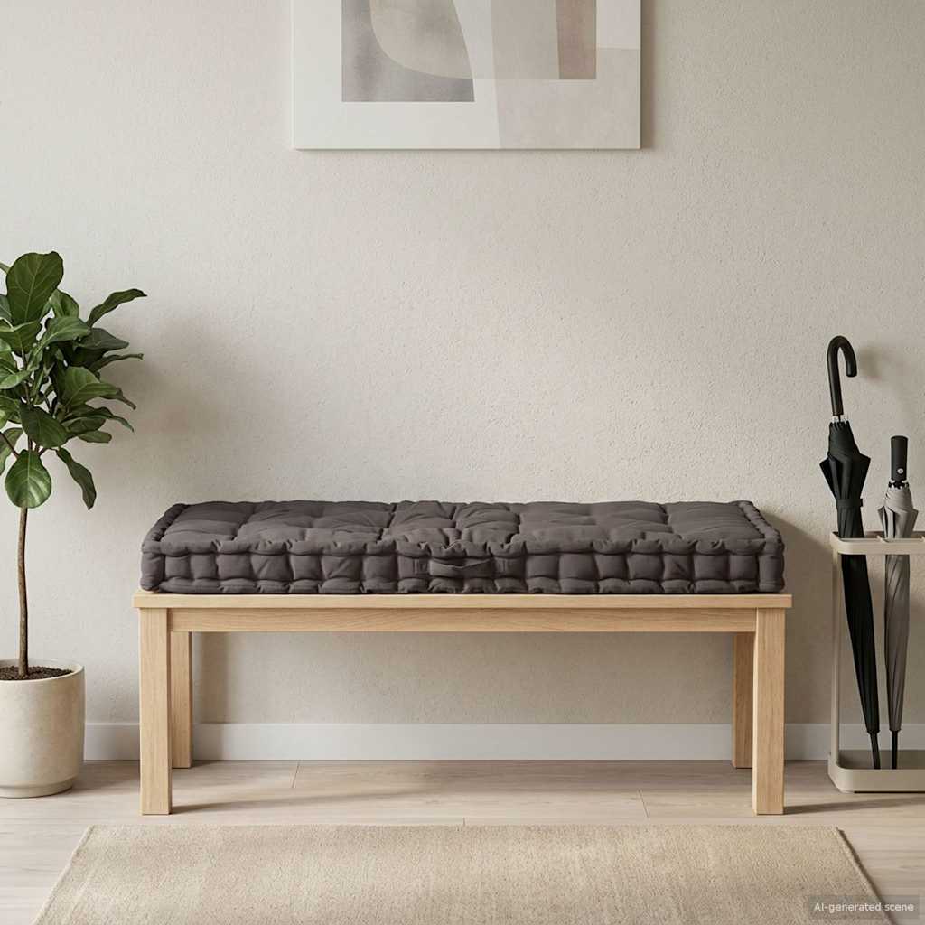 Palettenkissen Baumwolle 120×80×10 cm Anthrazit