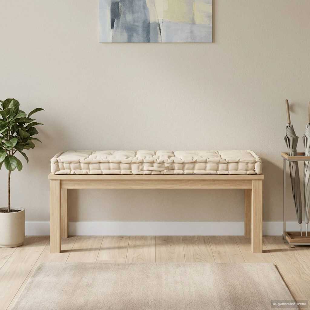 Palettenkissen Baumwolle 120×40×7 cm Beige