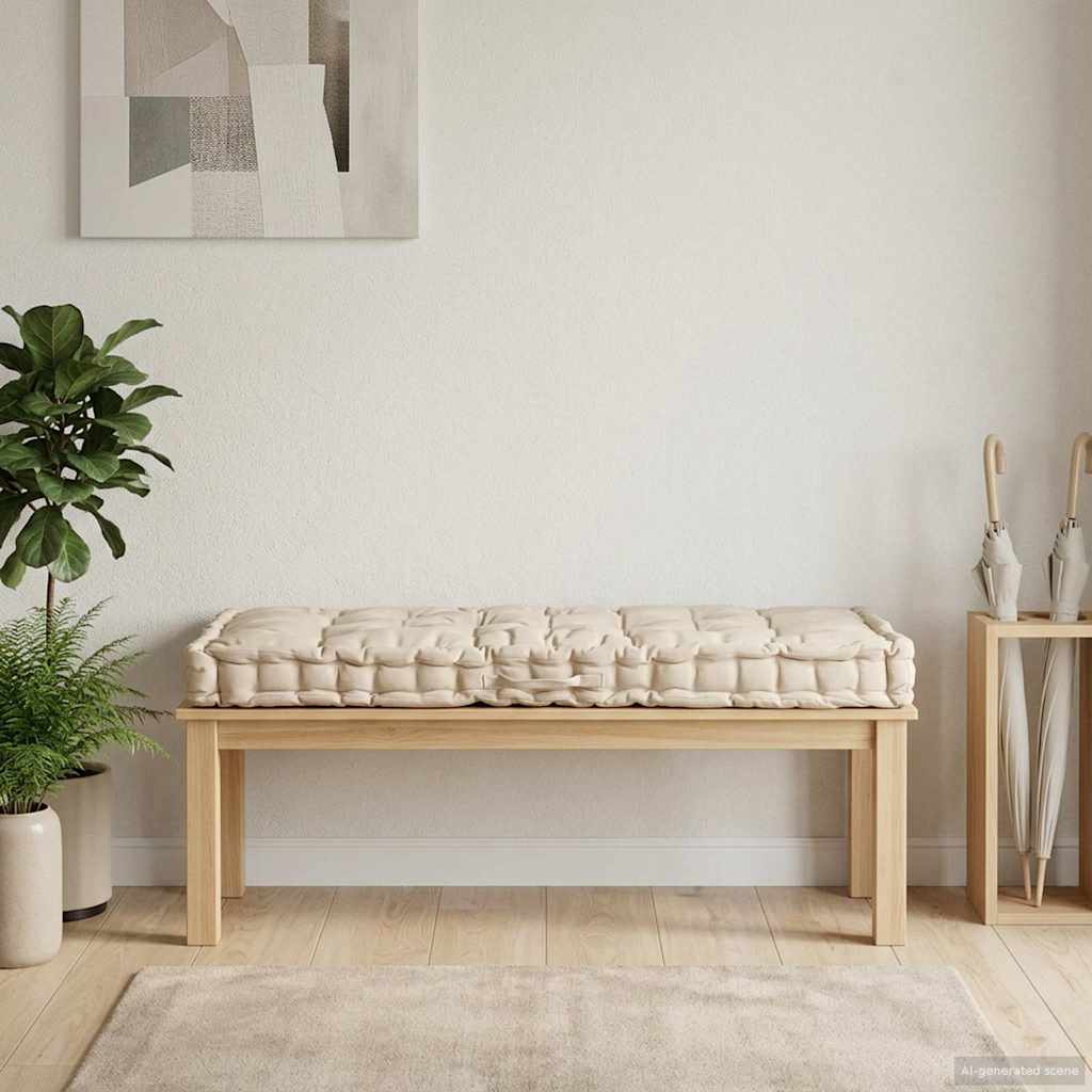 Palettenkissen Baumwolle 120×80×10 cm Beige