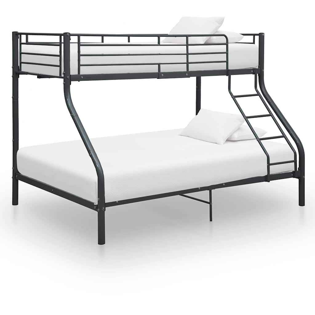 Etagenbettgestell Schwarz Metall 140x200 cm/90x200 cm