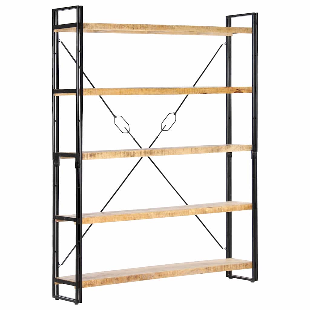 Bücherregal 5 Fächer 140x30x180 cm Mango Massivholz