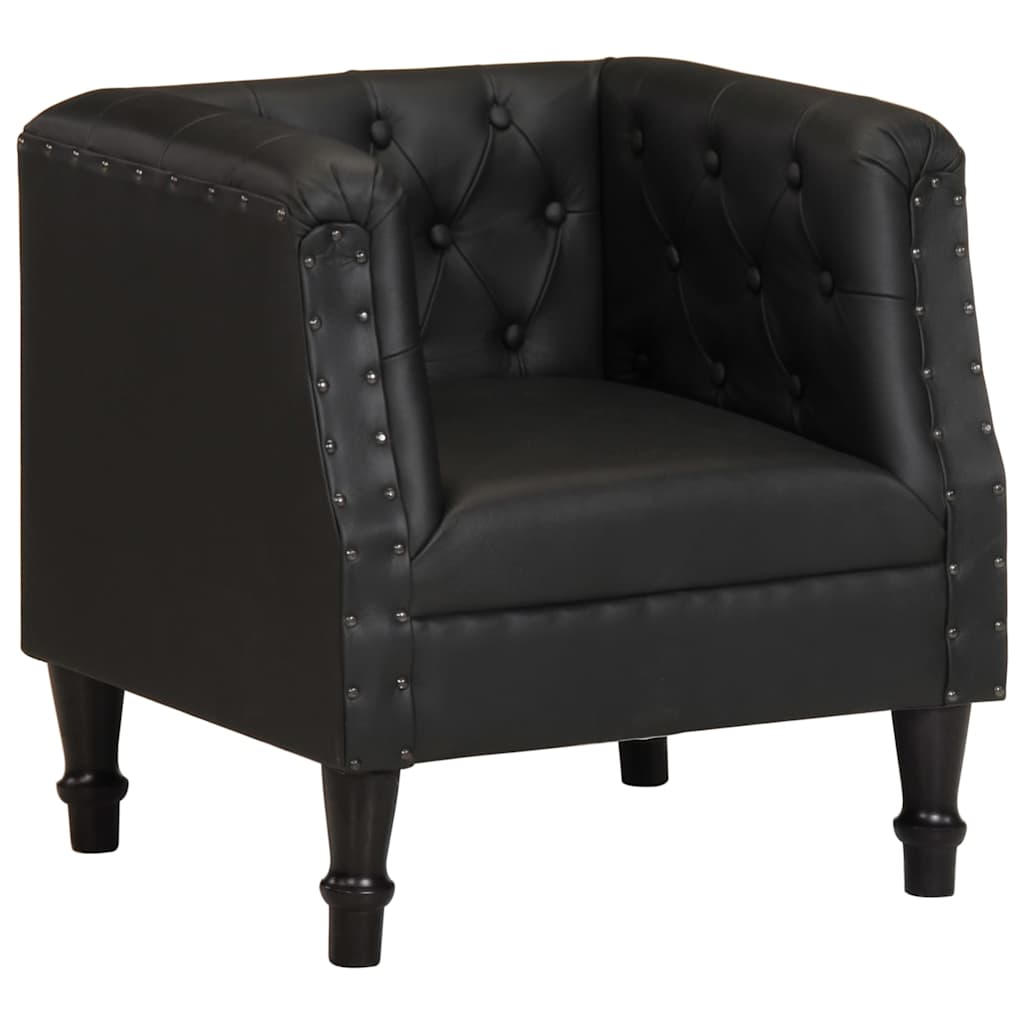 Sessel Schwarz Echtleder