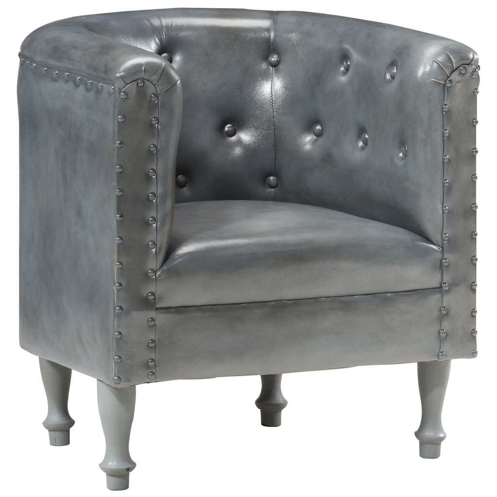 Sessel Grau Echtleder