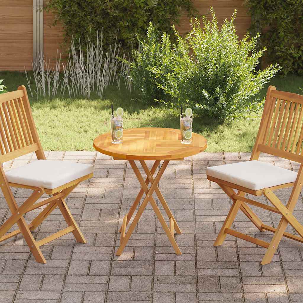 Tischplatte Massivholz Teak Rund 2,5 cm 70 cm