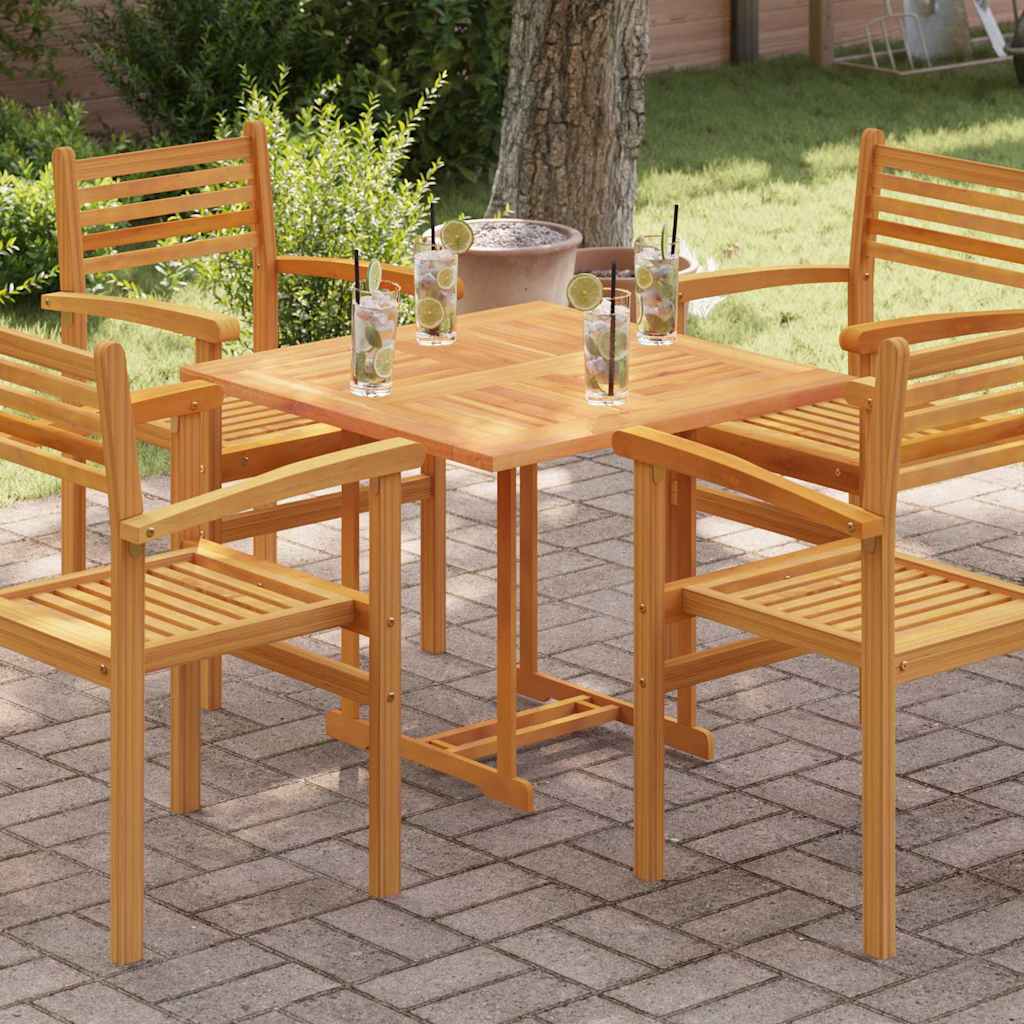 Tischplatte Massivholz Teak Quadratisch 80×80×2,5 cm