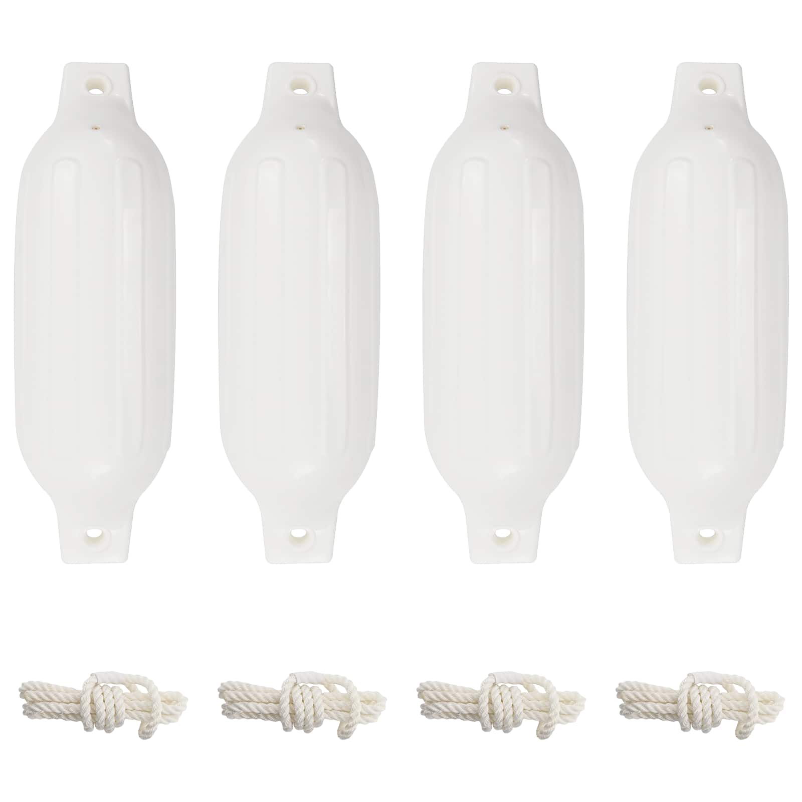 Bootsfender 4 Stk. Weiß Ø 11x40 cm PVC