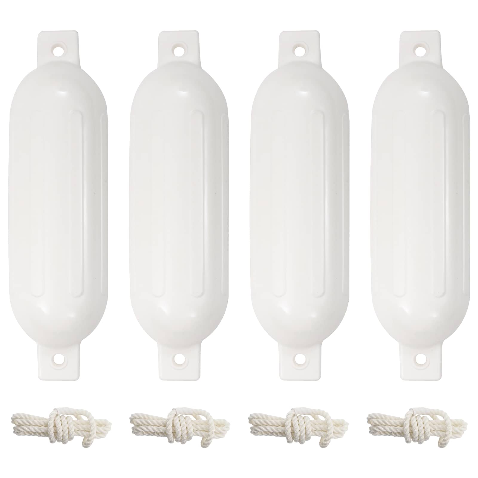 Bootsfender 4 Stk. Weiß Ø 14x50 cm PVC